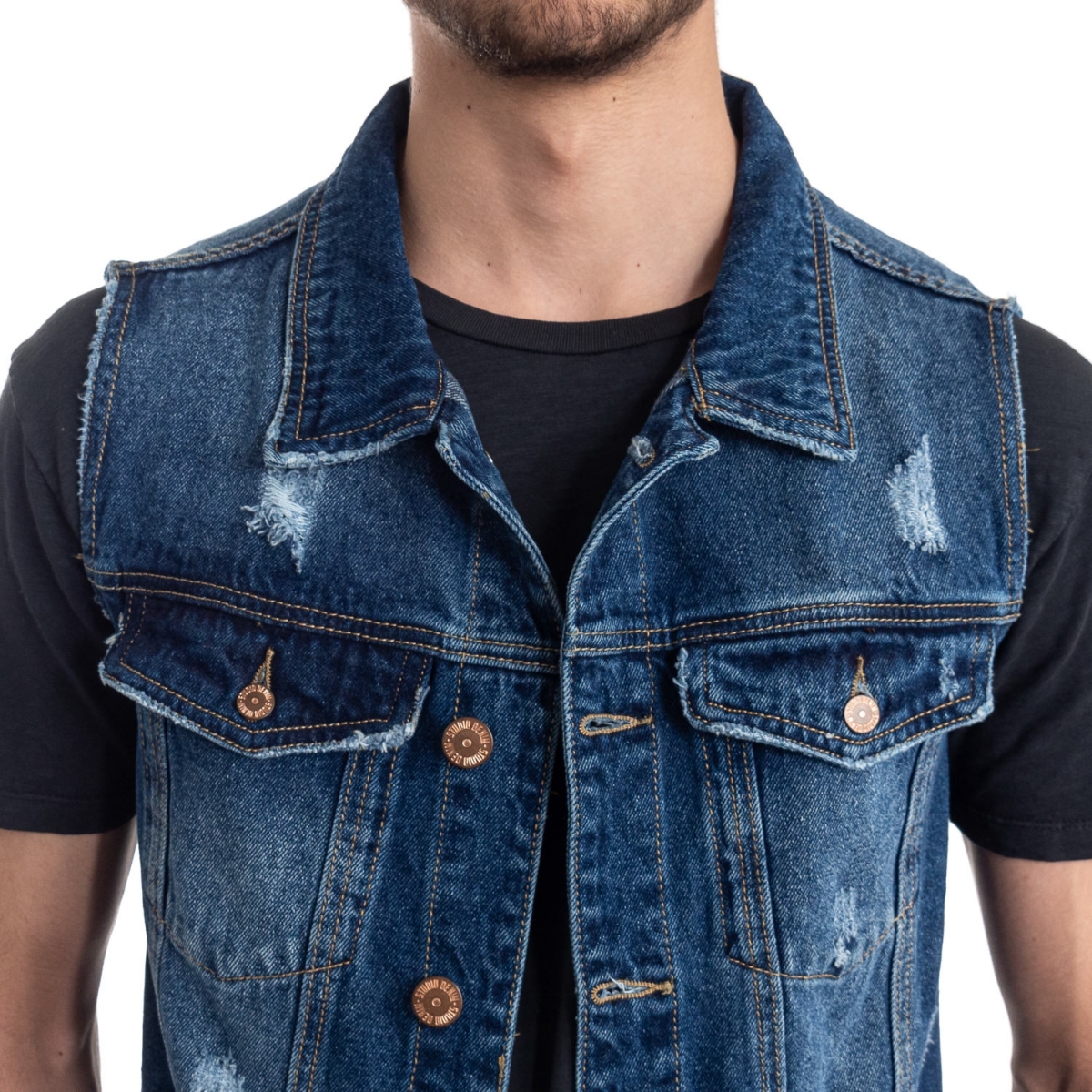 clothing Jackets men Gilet Jeans LPHM1086 LANDEK PARK Cafedelmar Shop