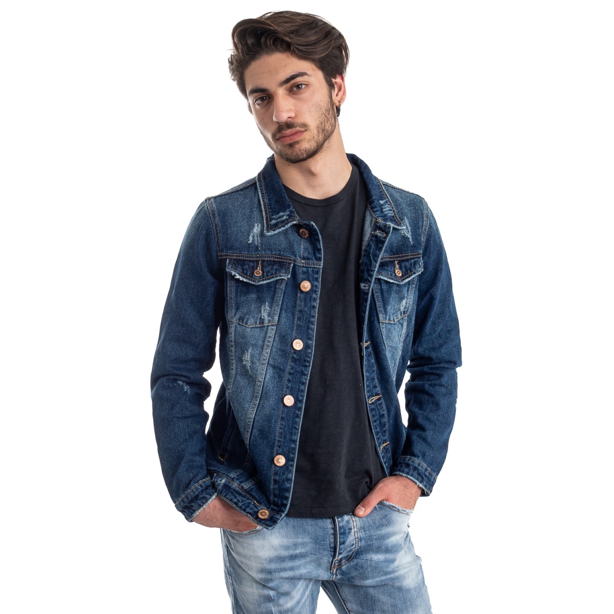 clothing Jackets men Giubbino Jeans LPHM1087 LANDEK PARK Cafedelmar Shop