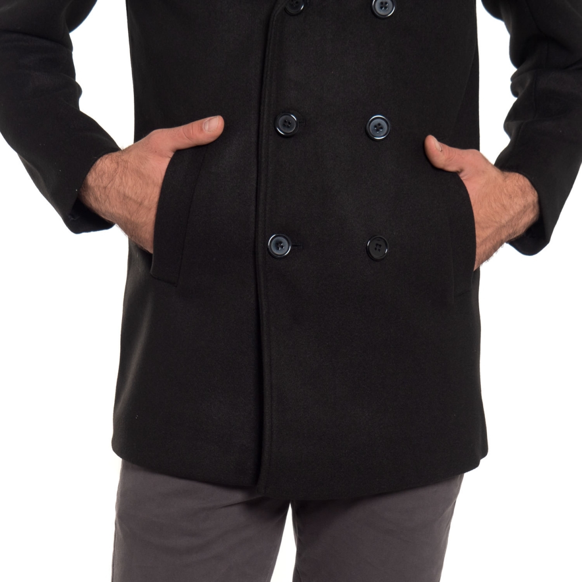 abbigliamento Giubbini uomo Cappotto corto NP1767 NEROGRANIT Cafedelmar Shop